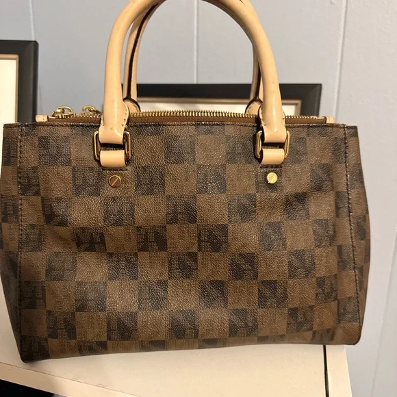 Michael Kors Tan and Brown Checkered Satchel - Picture 2 of 3